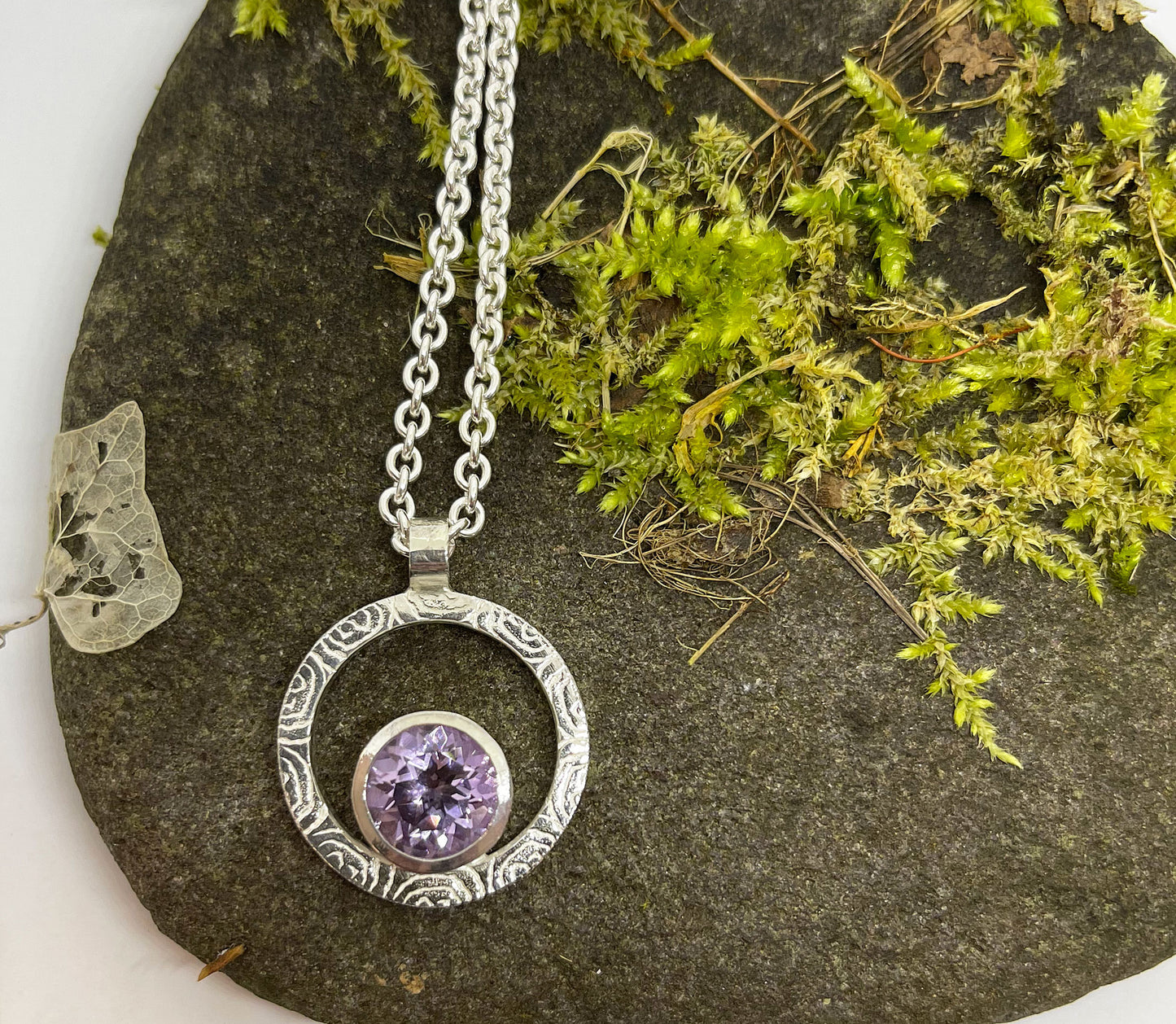 Spiral of Life Amethyst pendant
