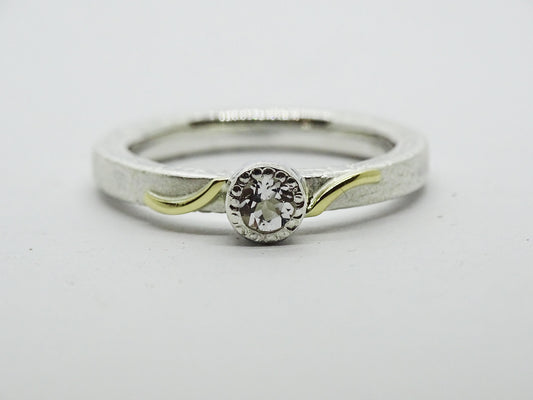 White Topaz 4mm ring