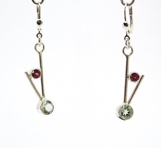 Mint Quartz & Rhodolite earrings.