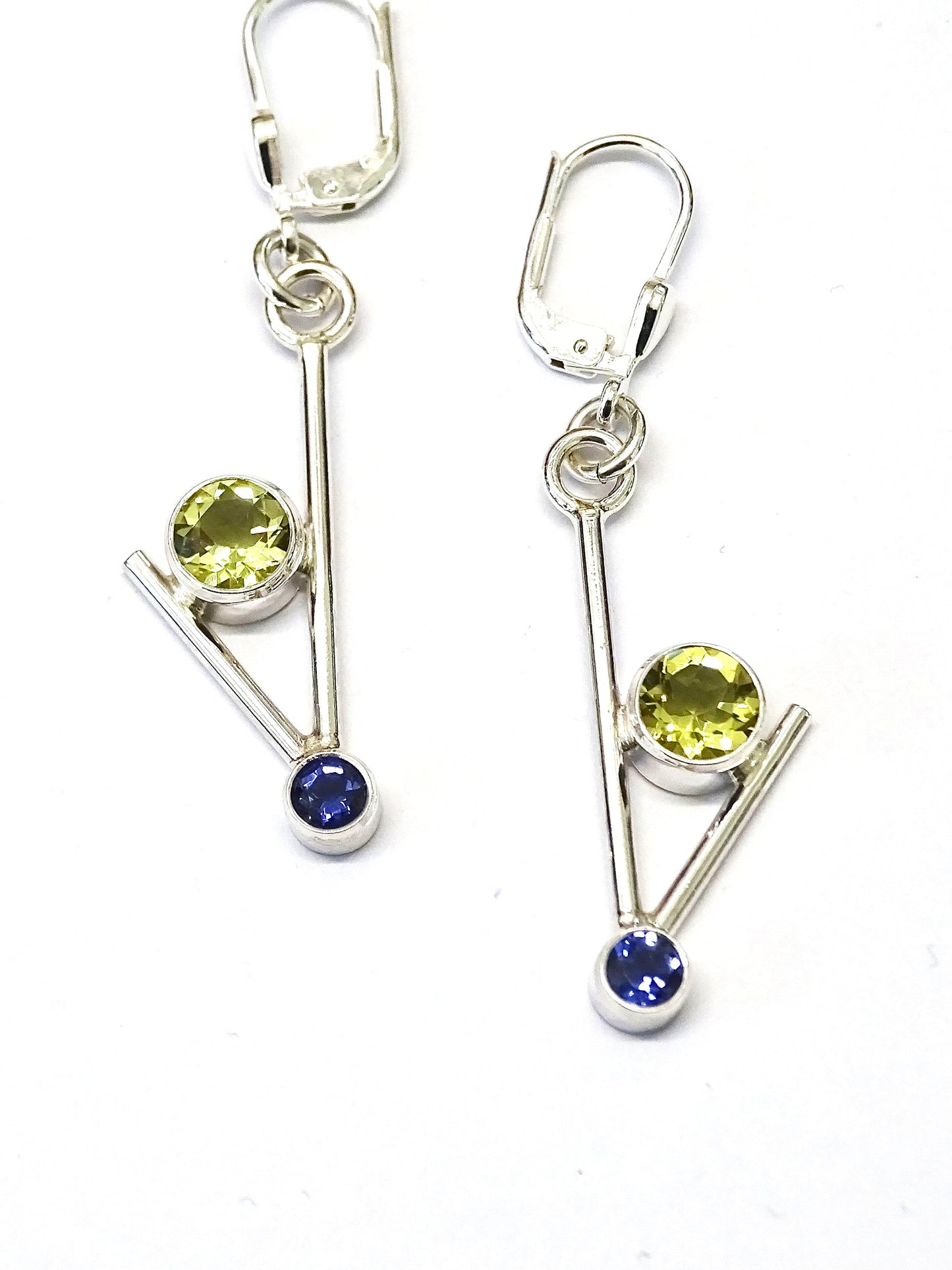 Lemon Quartz & Iolite earrings.