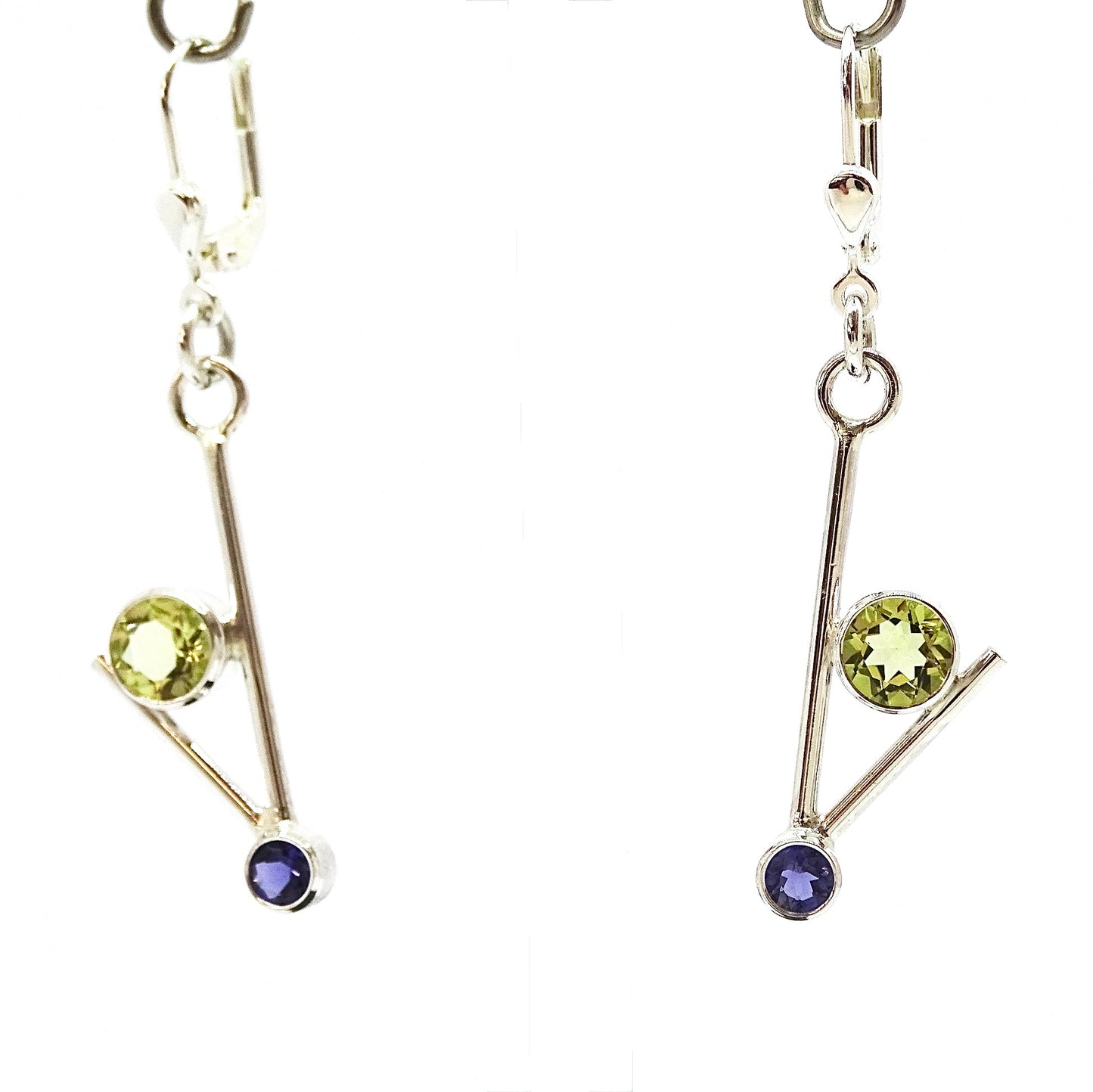 Lemon Quartz & Iolite earrings.