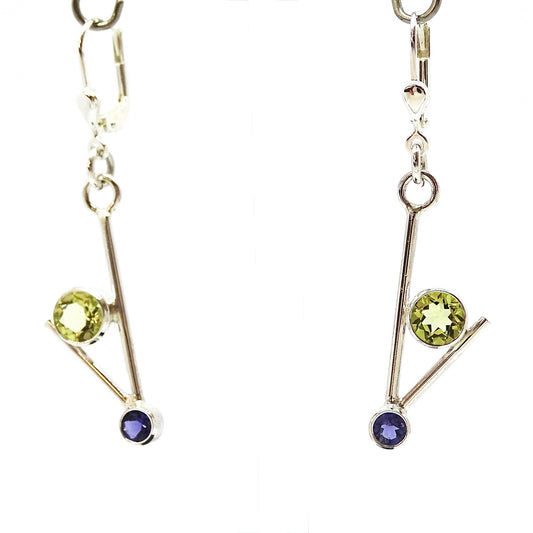 Lemon Quartz & Iolite earrings.