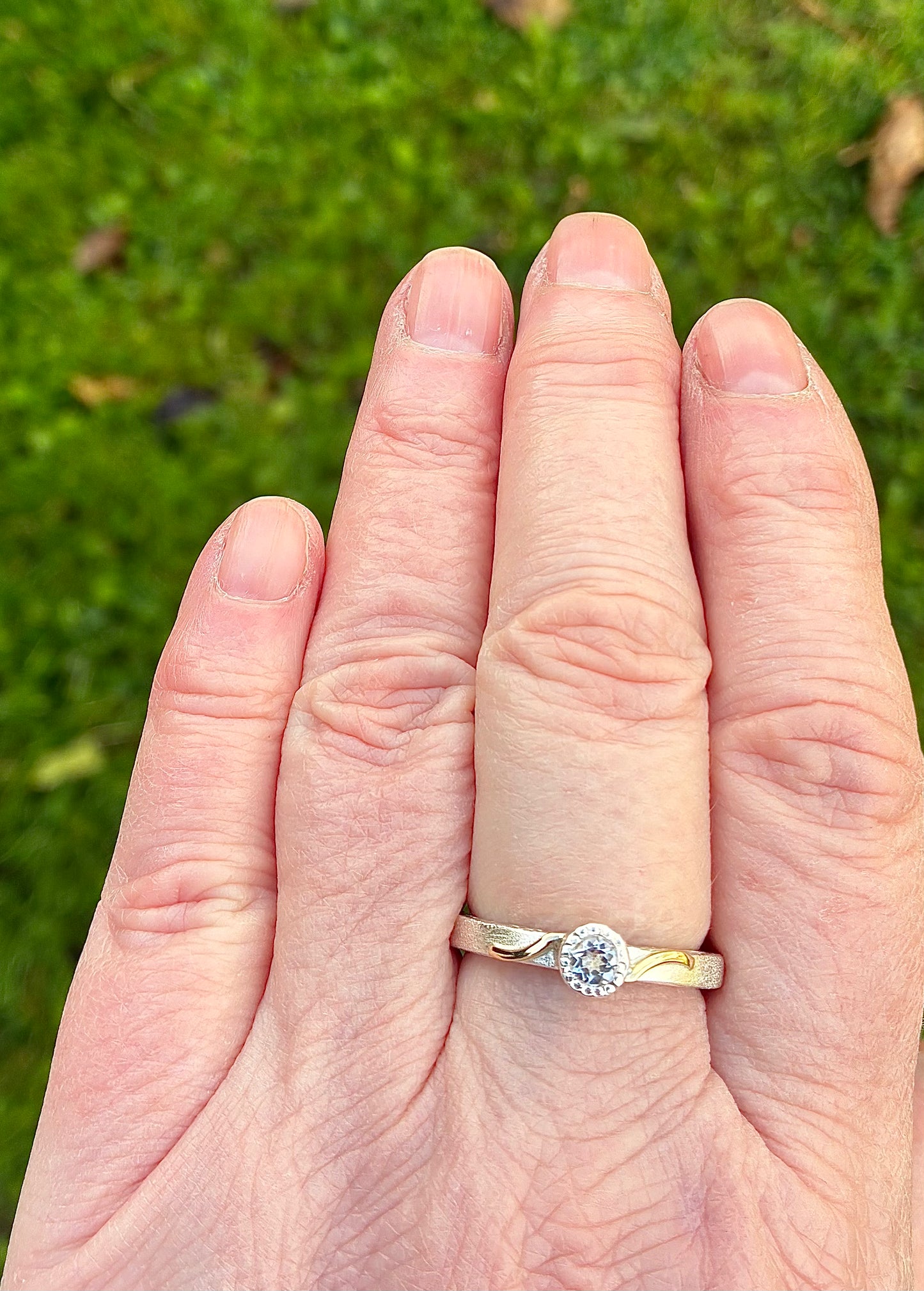 White Topaz 4mm ring