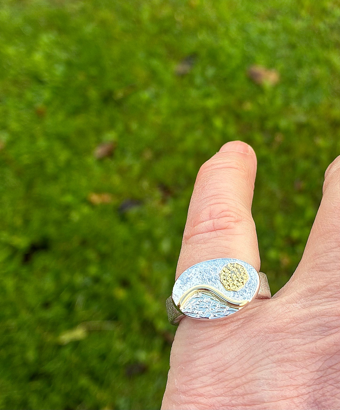 Mountain with sun ring.